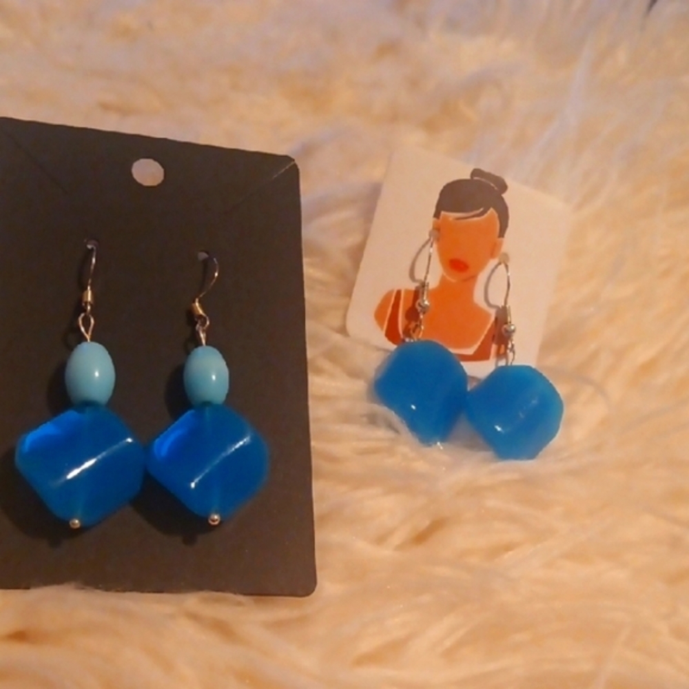 Blue Dangle Earrings